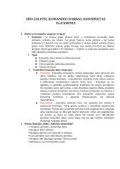 Specialistų komandos darbo egzamino teorija