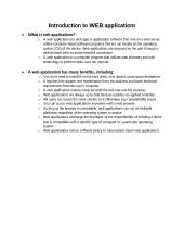Introduction to WEB applications