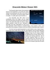 Draconids Meteor Shower 2021 