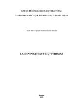 Metalinių laidininkų savybių tyrimas