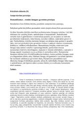 Humaniškumas – esminis žmogaus gyvenimo principas (Biliūnas)