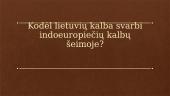 ﻿Kodėl lietuvių kalba svarbi indoeuropiečių kalbų šeimoje?