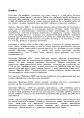 Apskaitos programos BALANSAS 2004 diegimo UAB "Rivilėje" specifikacija. 4 puslapis