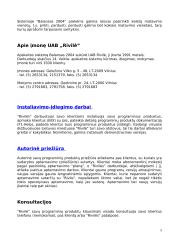 Apskaitos programos BALANSAS 2004 diegimo UAB "Rivilėje" specifikacija. 5 puslapis
