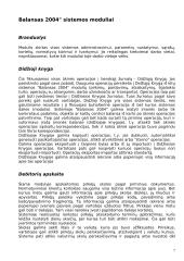 Apskaitos programos BALANSAS 2004 diegimo UAB "Rivilėje" specifikacija. 7 puslapis