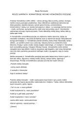 Meilės samprata romantiškoje Antano Vienažindžio poezijoje