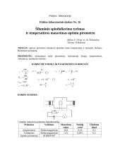 Šiluminio spinduliavimo tyrimas  ir temperatūros matavimas optiniu pirometru