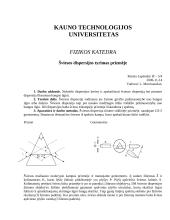 Šviesos dispersijos prizmėje analizė