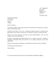 Letter: application letter for a job