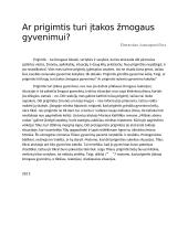 Ar prigimtis turi įtakos žmogaus gyvenimui?