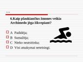 Archimedo jėga ir jos veikimas 15 puslapis