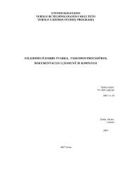 Atleidimo iš darbo tvarka,  taikomos procedūros, dokumentacija IĮ "Ramunė ir kompanija"
