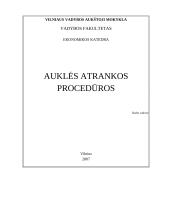 Auklės atrankos procedūros