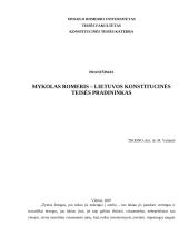 Mykolas Romeris - konstitucinės teisės pradininkas 1 puslapis