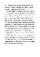 Is it acceptable to keep animals in zoos? 2 puslapis