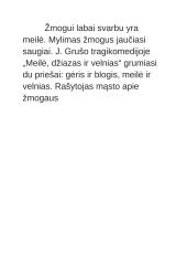 Kodėl svarbu ginti savo žmogiškąją vertę? (Homeras, Žemaitė, Grušas) 8 puslapis
