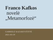 Francas Kafka "Metamorfozė" kūrinio pristatymas