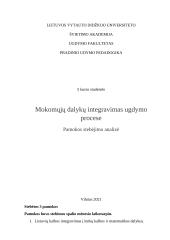 Mokomųjų dalykų integravimas ugdymo procese