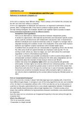 CORPORATE LAW - theory