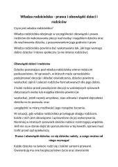 Władza rodzicielska, prawa i obowiązki dzieci