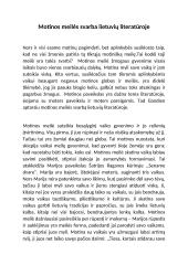 Motinos meilės svarba lietuvių literatūroje (Šatrijos Ragana, Grušas)