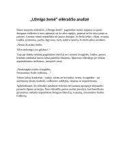 „Užmigo žemė“ eilėraščio nagrinėjimas