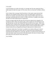 Letter about plastic surgery