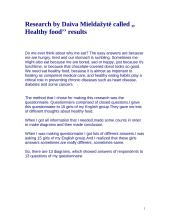 Social research: healthy food