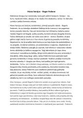 Mano herojus – Roger Federer