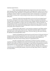 Importance of good manners