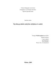 Šių dienų pradinės mokyklos stebėjimas ir analizė