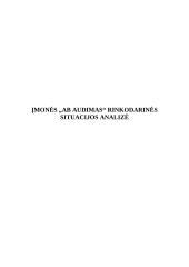 Rinkodarinės situacijos analizė AB ,,AUDIMAS"