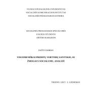 Visuomeniškai priimtų vertybių santykio, su žmogaus socialumu, analizė