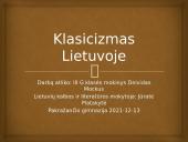 Klasicizmo atvykimas į Lietuvą