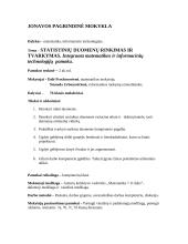 Informatikos pamokos planas: statistinių duomenų rinkimas ir tvarkymas