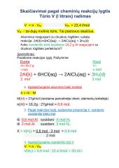 Skaičiavimai pagal cheminių reakcijų lygtis  3 puslapis