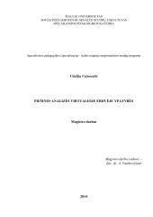 Piešinio analizės virtualioje erdvėje ypatybės