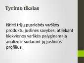 Pusriebės varškės juslinė analizė  9 puslapis