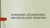 Asmeninės atsakomybės individualizmo principas