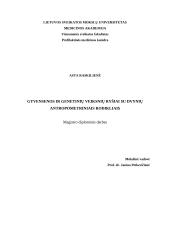 Gyvensenos ir genetinių veiksnių ryšiai su dvynių antropometriniais rodikliais