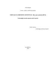 Virtualus asmeninis asistentas: Best your assistent (BYA)