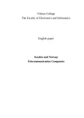 Sweden and Norway Telecommunication Companies