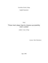 Three main steps how to choose successfully one's career
