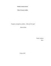 Vengrijos energetikos politika - išdavystė Europai?