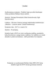 Mokslinio straipsnio analizė ,,Nedarbo lygio poveikio bendrajam vidaus produktui Baltijos šalyse analizė” 2 puslapis