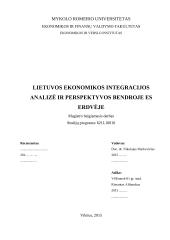 Lietuvos ekonomikos integracijos analizė ir perspektyvos bendroje ES erdvėje  2 puslapis