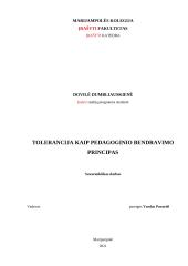 Tolerancija kaip pedagoginio bendravimo principas
