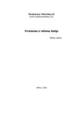 Protokolas ir etiketas. Italija