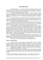 Demografinė politika. Valstybės šeimos politika. Valstybės gyventojų užimtumo politika 5 puslapis