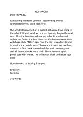Semi-formal letter about a lost bag